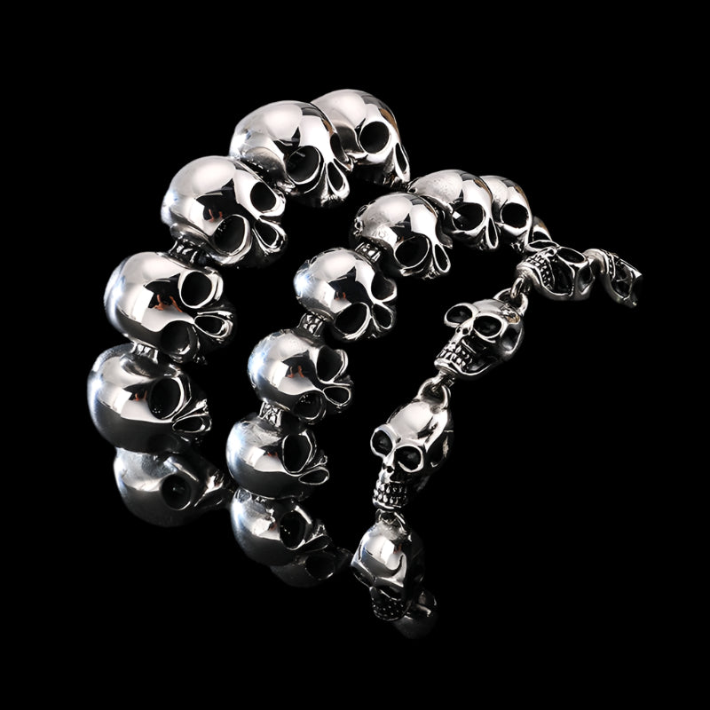 Skull Chain Steel Mens Bracelet