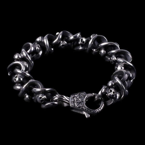 Spiral Coil Skull Bracelet
