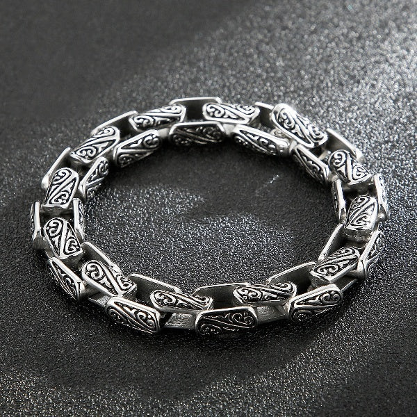 Geometric Link Cyberpunk Mens Chain Bracelet