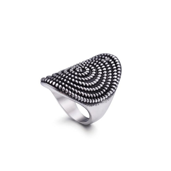 Spiral Signet Mens Ring