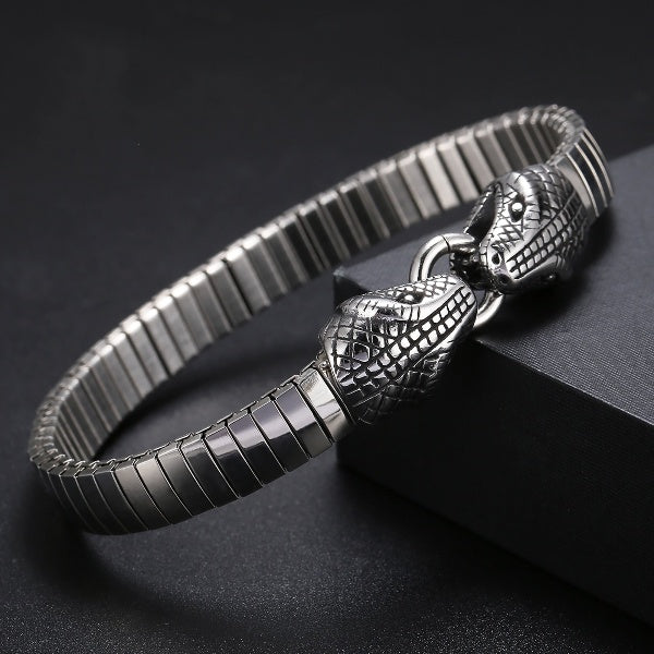 Dual Serpent Watch Link Bracelet