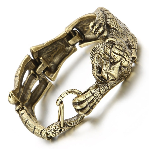 Golden Tiger Mens Bracelet