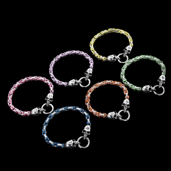7 colors byzantine mens bracelet