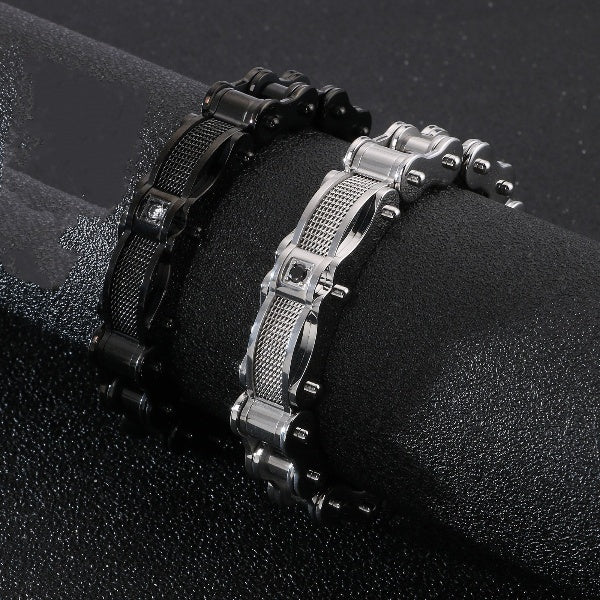 Black Modern Biker Chain Bracelet