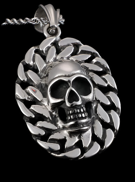 Skull Circle Pendant Necklace