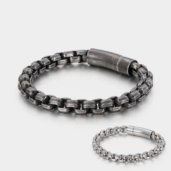 Brushed Steel Rollo Chain Bracelet