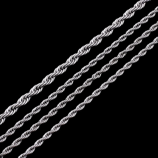Antique Silver Color Twisted Singapore Snake Chain