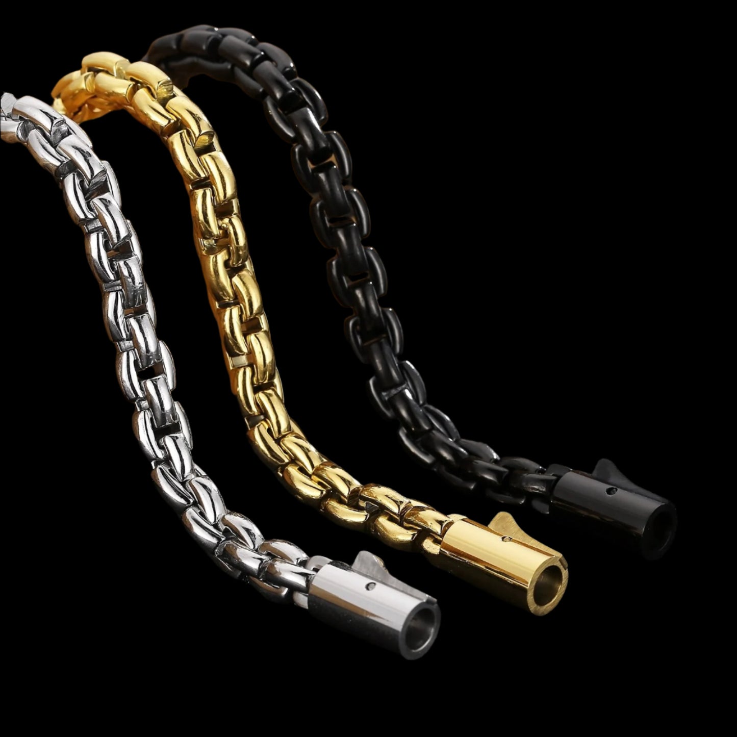 Anchor Chain Thick Gauge Post Clasp Bracelet