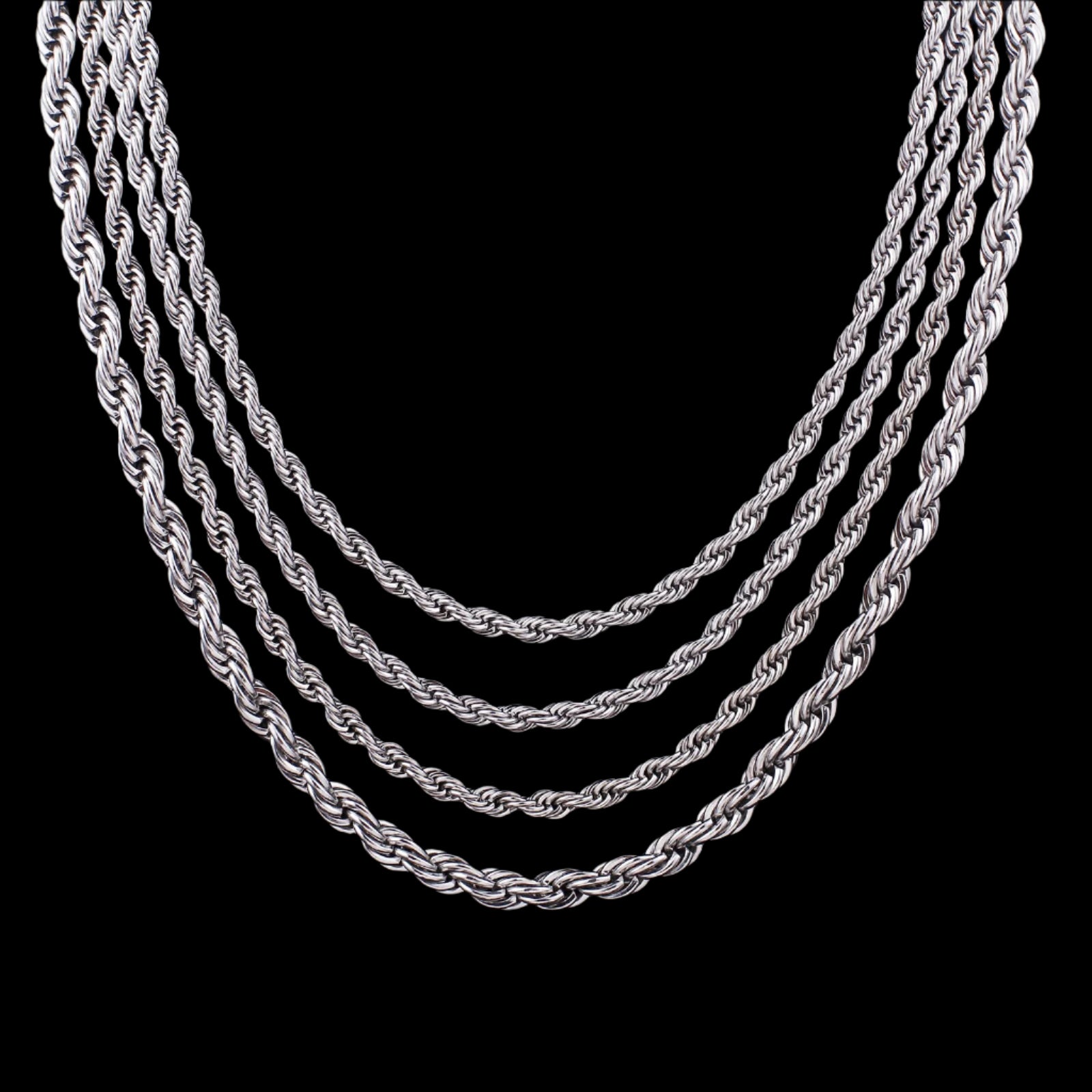 Antique Silver Color Twisted Singapore Snake Chain