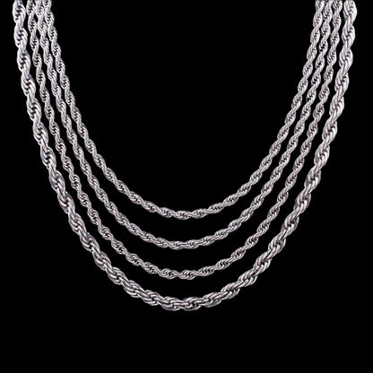 Antique Silver Color Twisted Singapore Snake Chain
