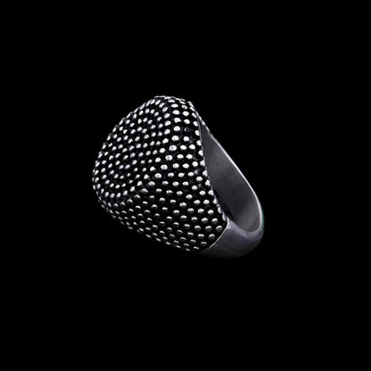 Beaded Mens Signet RIng