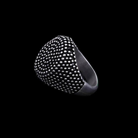Beaded Mens Signet RIng