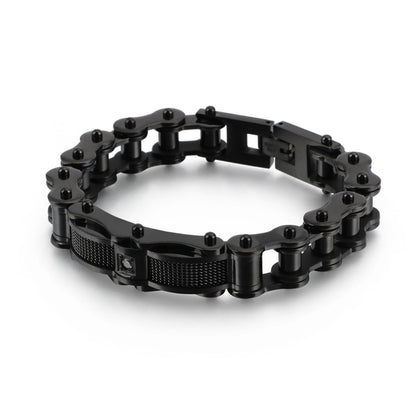 Black Modern Biker Chain Bracelet