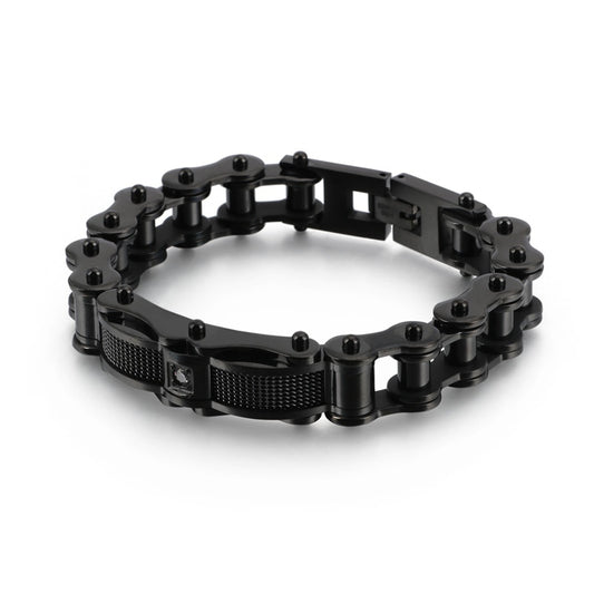 Black Modern Biker Chain Bracelet