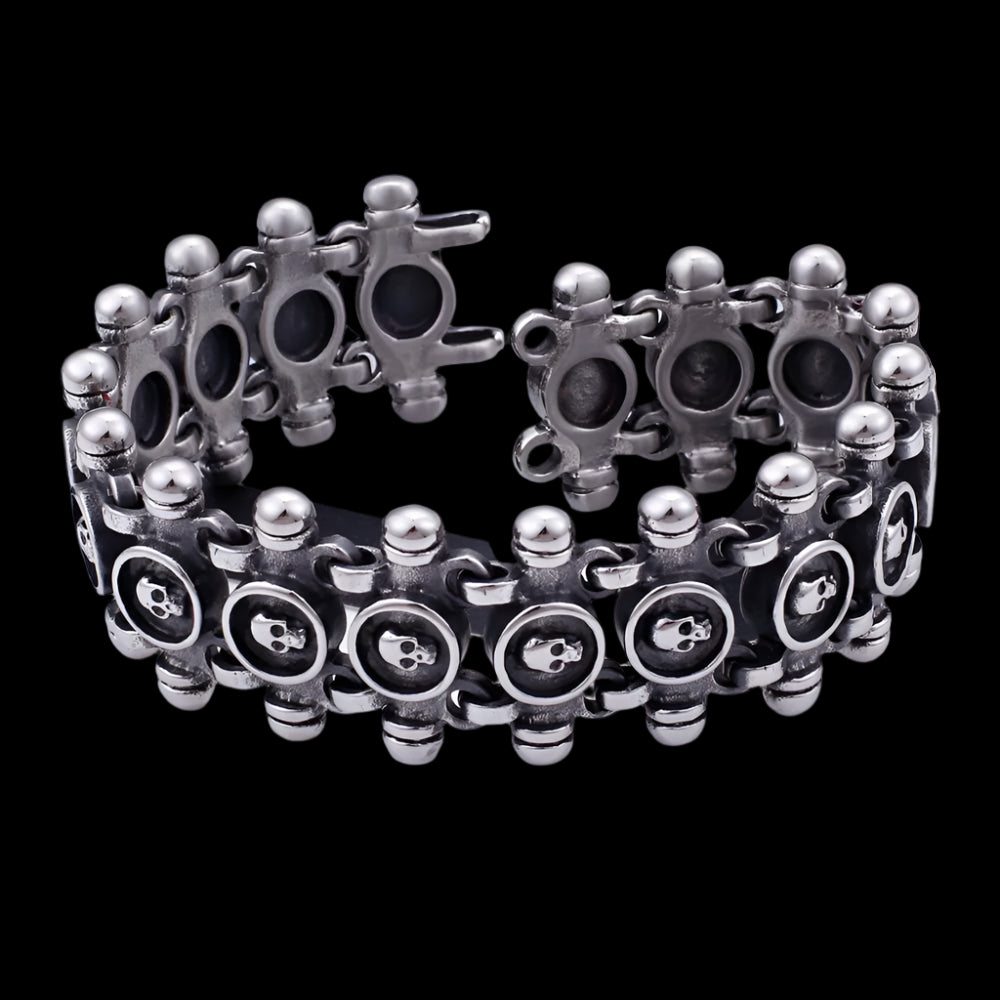 Black Skull Seal Spine Vertebrae Bracelet