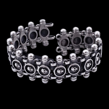Black Skull Seal Spine Vertebrae Bracelet