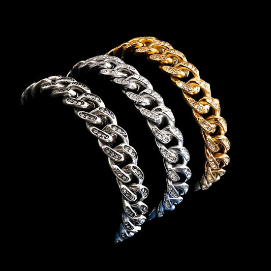 Bright Bling Elegant Cuban Chain Mens Bracelet