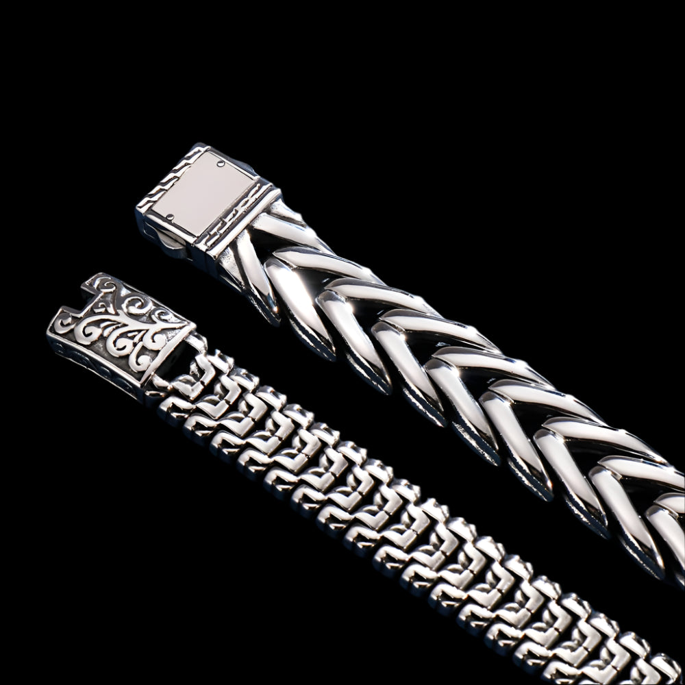 Engraved Scale Link Chain Bracelet