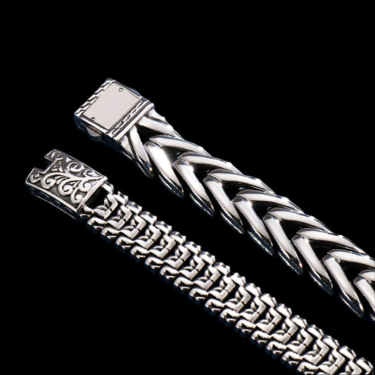 Engraved Scale Link Chain Bracelet