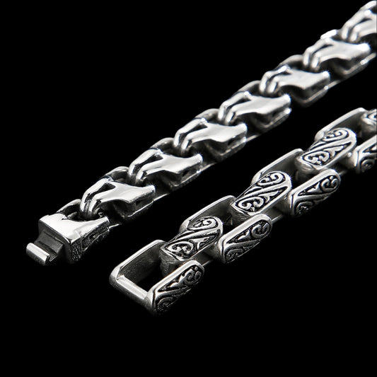 Geometric Link Mens Chain Bracelet