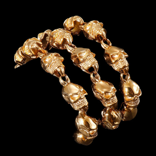 Gothic Gold Skull Chain Necklace