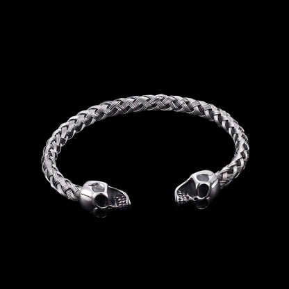 Gothic Skull Woven Bangle Bracelet