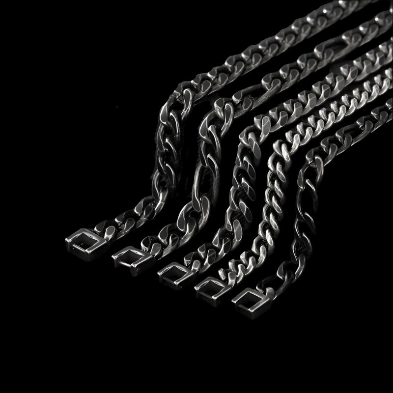 Gunmetal Figaro Chain Bracelet