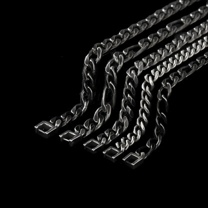 Gunmetal Figaro Chain Bracelet