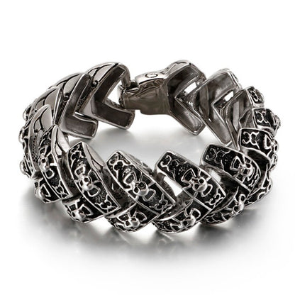 Retro Chain Bracelet Black Stainless Steel