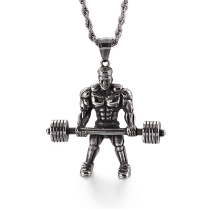 Heavy Duty Bodybuilder Icon Pendant Necklace