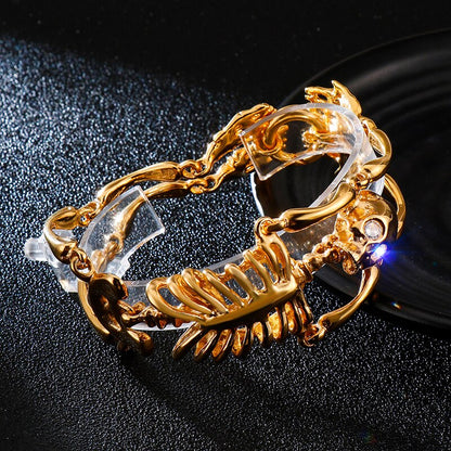 Skeleton Body Special Bracelet Men with Zircon Stainless Steel Polished Design Bracelets 2020