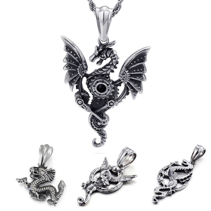 Bold Dragon Pendant Necklace