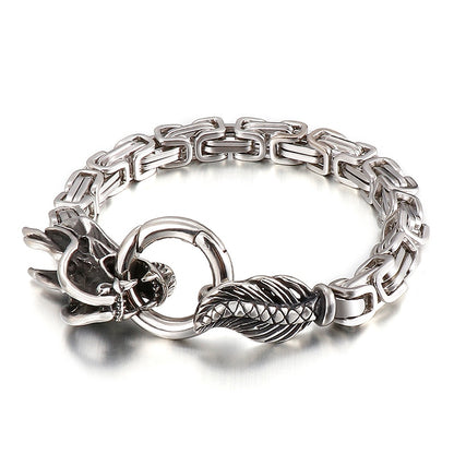 Dragon Ouroboros Byzantine Chain Bracelet