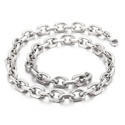 Oval Rolo Link Chain Necklace