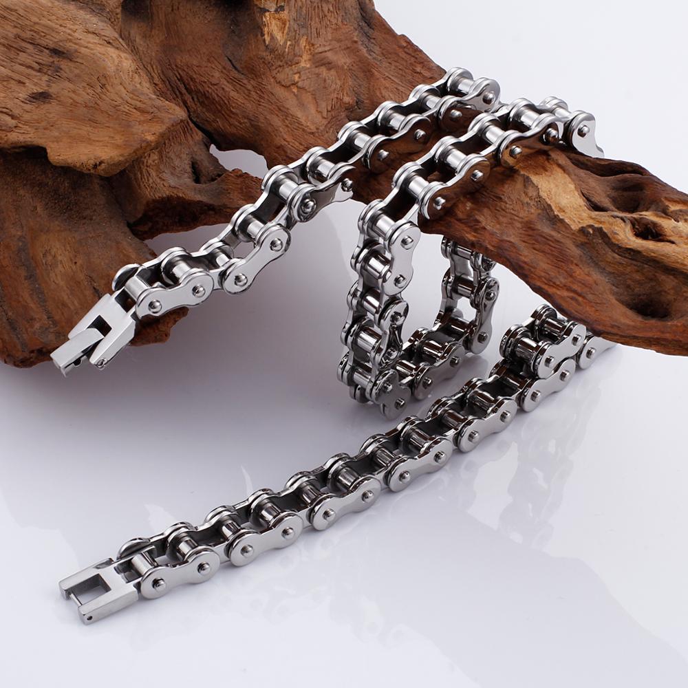 Heavy Duty Bicycle Link Wrap Clasp Chain Necklace