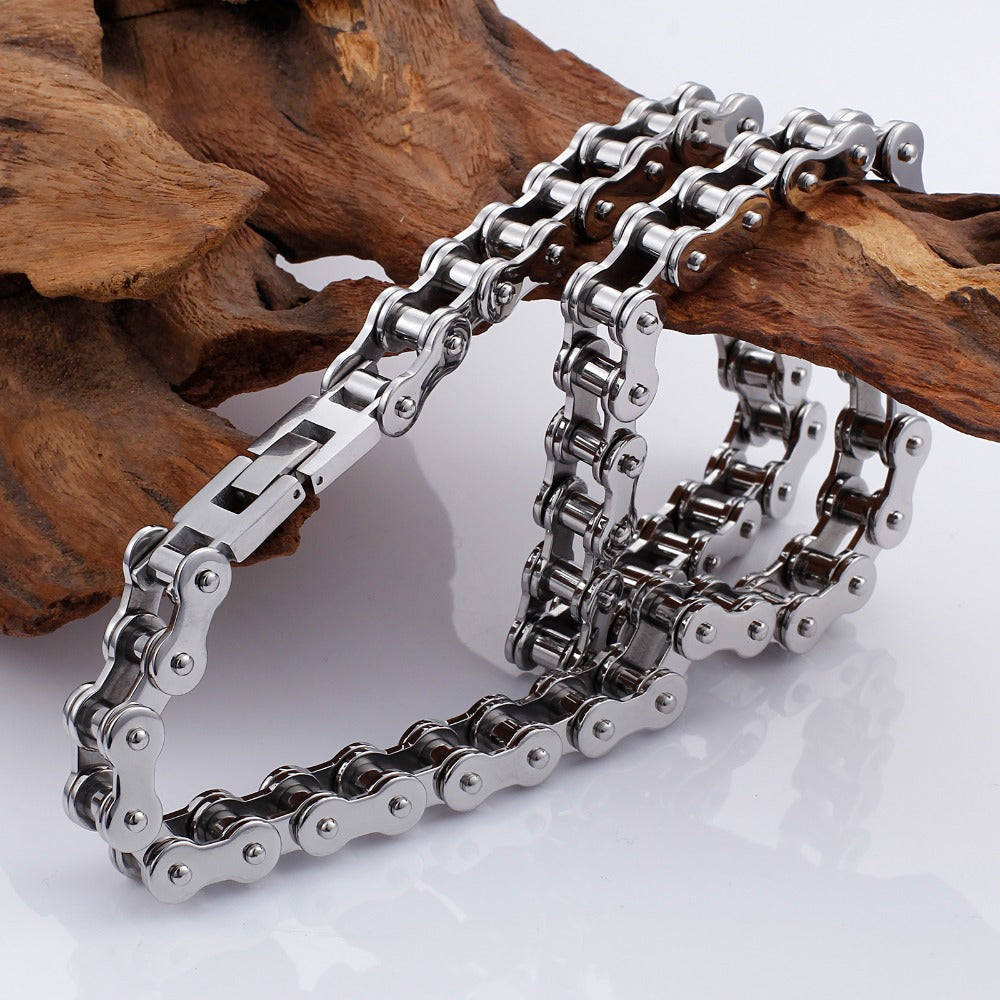 Heavy Duty Bicycle Link Wrap Clasp Chain Necklace