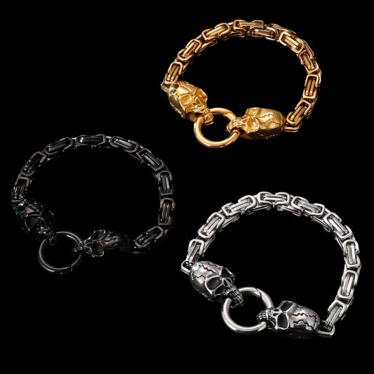 Skull and Square Chain Bracelet