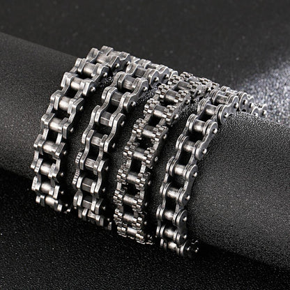 Gothic Gunmetal Biker Chain Steel Bracelet