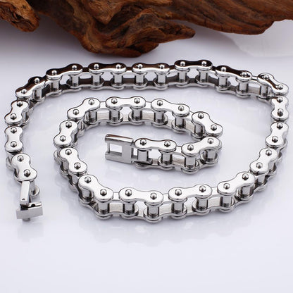 Heavy Duty Bicycle Link Wrap Clasp Chain Necklace