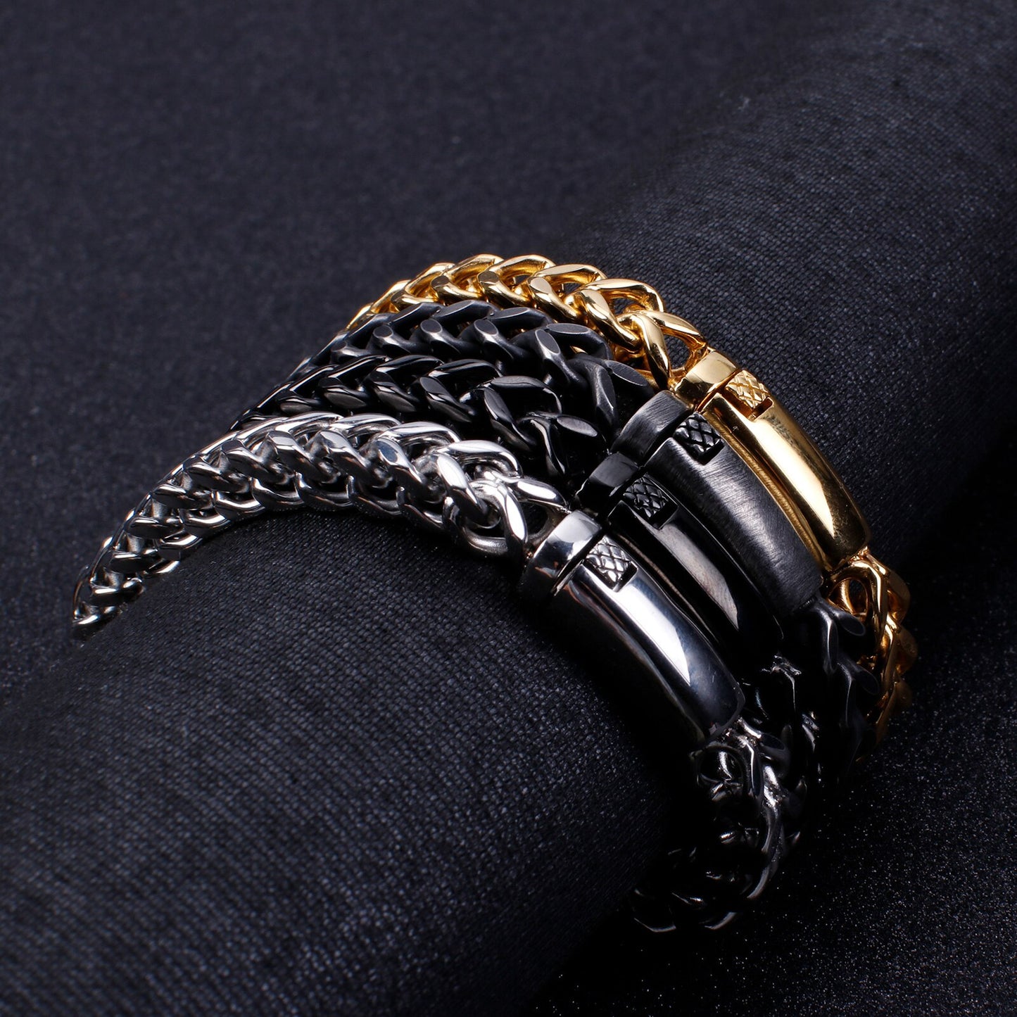 Reverse Weave Wheat Chain Bracelet