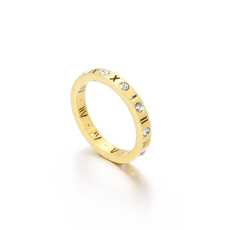 Crystal Roman Numeral Ring