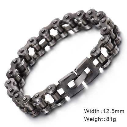 Vintage Biker Men‘s Bracelet Retro Black Stainless Steel Punk Bracelets Men Fashion Jewelry