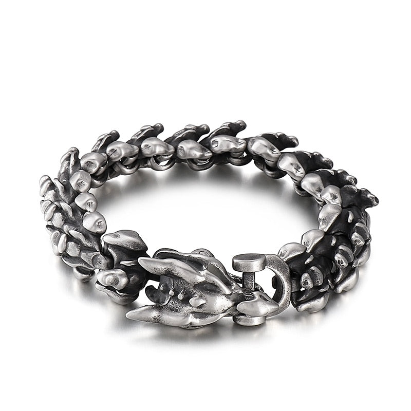 Retro Animal Skeleton Chain Men's Bracelet Punk Vintage Stainless Steel Bangle New Design Jewelry