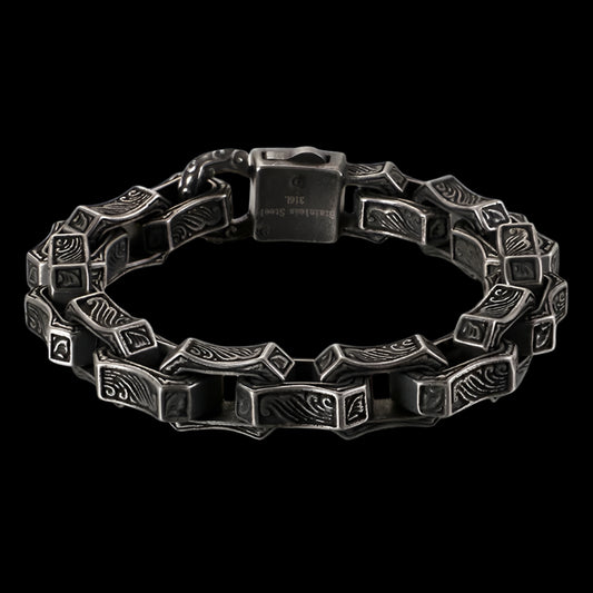 Dragon Chain Ancient Steel Mens Bracelet