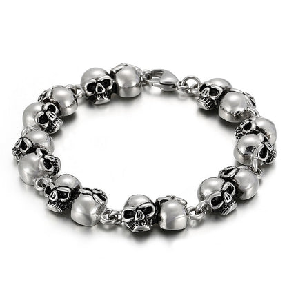 Men Vine Skull Overlapping Pattern Darkness Jewelry Carving Shiny Design Fashion Traditional Retro Punk Bracelet