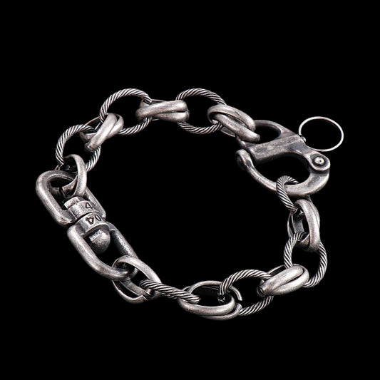 Carabiner Closure Twist Chain Bracelet