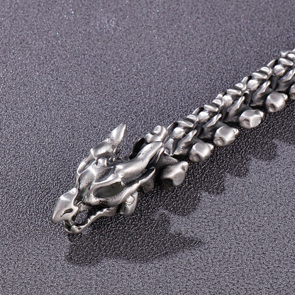 Retro Animal Skeleton Chain Men's Bracelet Punk Vintage Stainless Steel Bangle New Design Jewelry