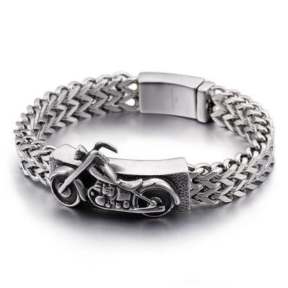 Motorcycle Bracelet Biker Icon Duel Strand Chain Bracelet