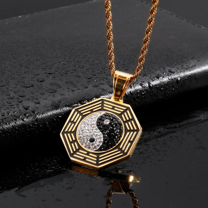 Yin Yang Tag Pendant Necklace