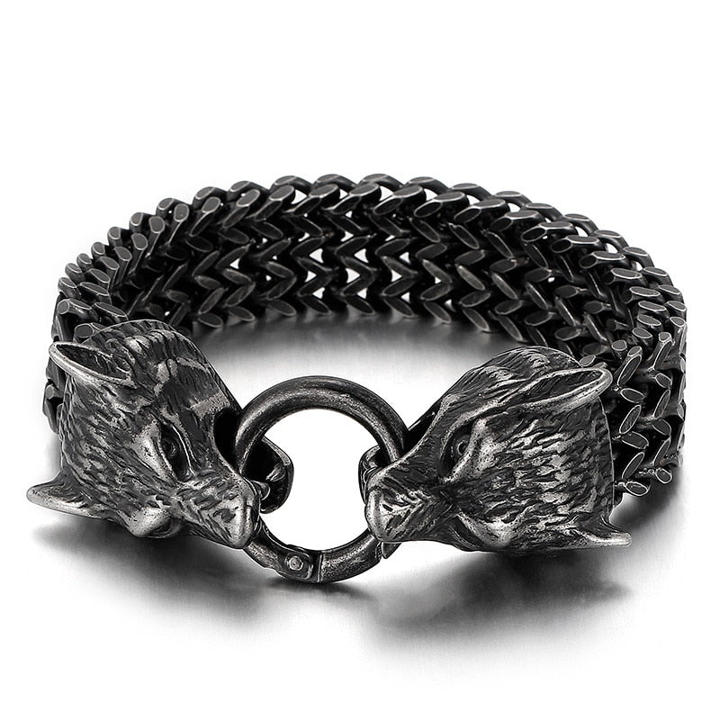 Wolf Totem Triple Chain  Bracelet